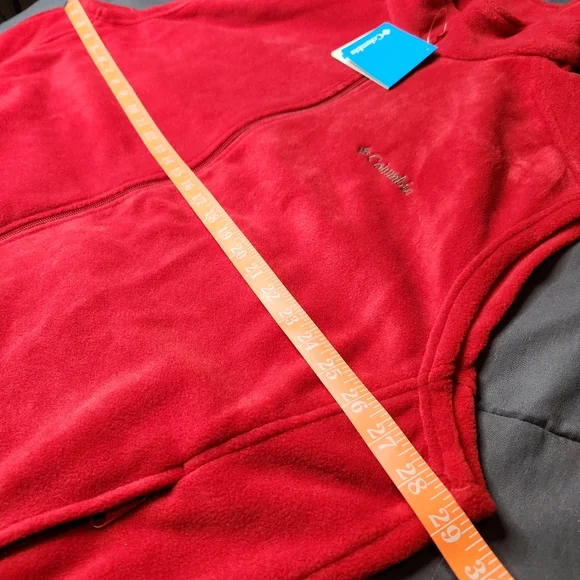 Columbia Red Zip Up Fleece Vest - Picture 3 of 6